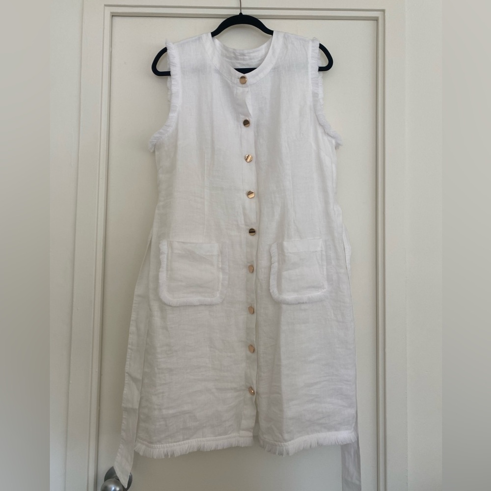 NWT J.CREW raw hem mini linen shirt dress